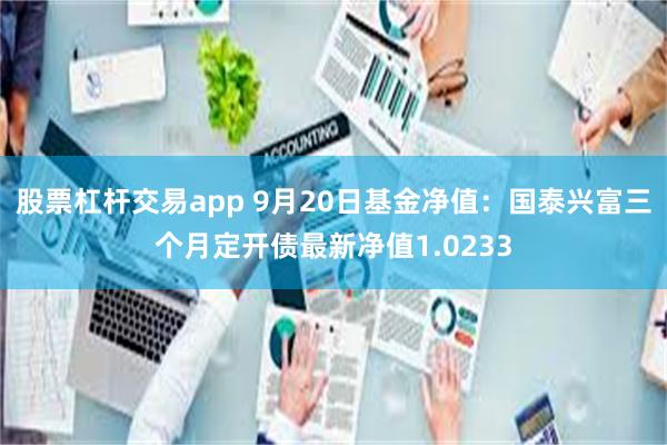 股票杠杆交易app 9月20日基金净值：国泰兴富三个月定开债最新净值1.0233