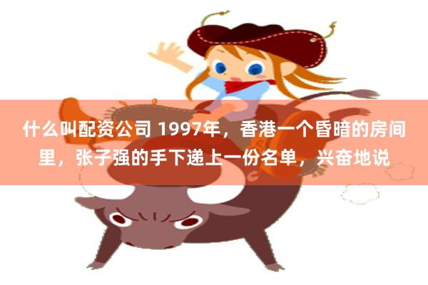 什么叫配资公司 1997年，香港一个昏暗的房间里，张子强的手下递上一份名单，兴奋地说
